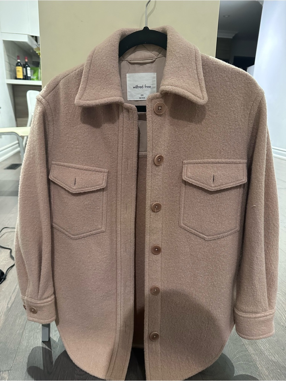 Wilfred Blush Pink Wool-Blend Shacket